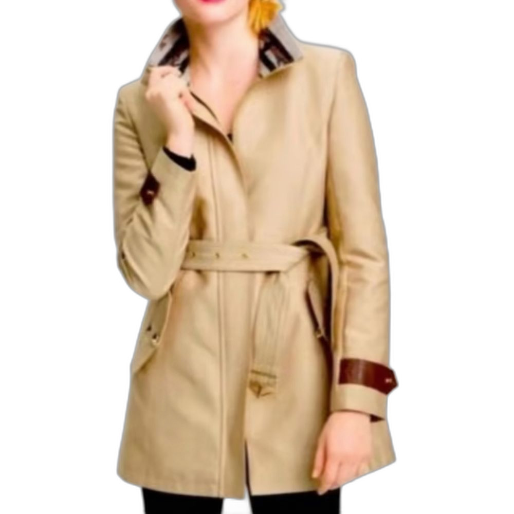 Sam Edelman Tan Trench Coat with Dark Brown Trim